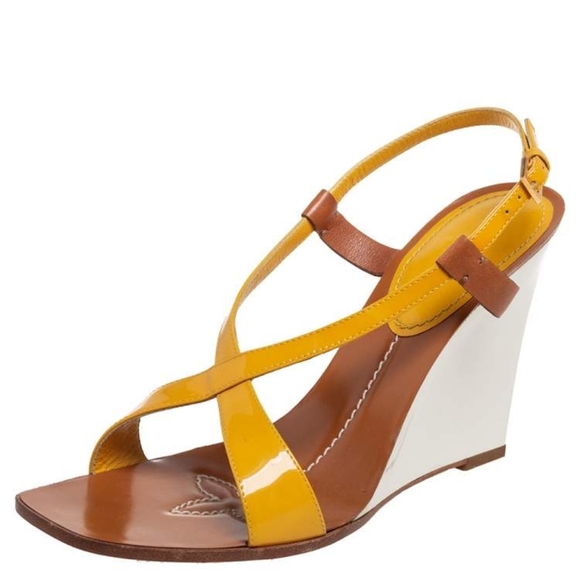 Louis Vuitton Shoes - Louis Vuitton Patent Leather Slingback Wedges